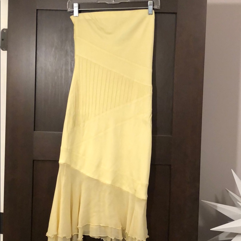 EUC Yigal Azroul strapless yellow dress sz 2